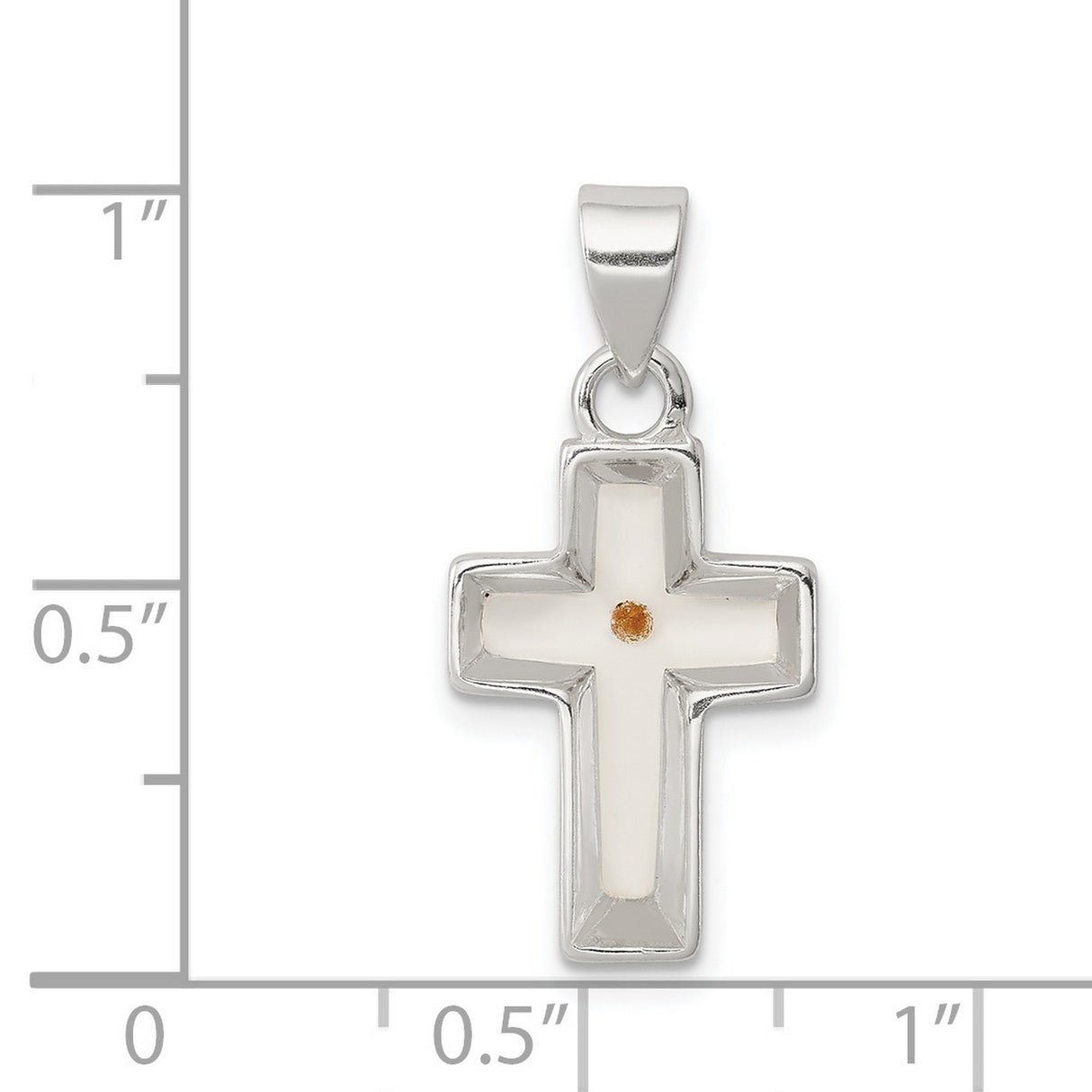 Enameled with Mustard Seed Cross Charm Pendant in Real 925 Sterling Silver