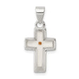 Enameled with Mustard Seed Cross Charm Pendant in Real 925 Sterling Silver