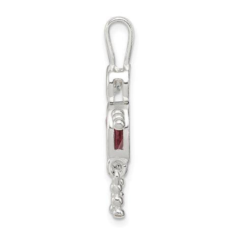 Sterling Silver Mother Pendant with Synthetic Birthstone, Symbolic Family Love Charm for Women