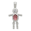 Sterling Silver Mother Pendant with Synthetic Birthstone, Symbolic Family Love Charm for Women