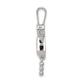Sterling Silver Girl Shaped Pendant with Synthetic Birthstone and Beaded Limbs Design