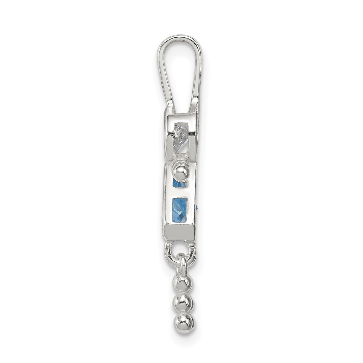 Sterling Silver Mother Pendant with Synthetic Birthstone and Glass Accents, Female Figure Design