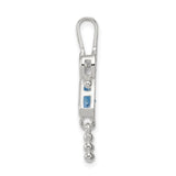 Sterling Silver Mother Pendant with Synthetic Birthstone and Glass Accents, Female Figure Design