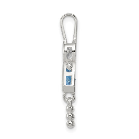Sterling Silver Mother Pendant with Synthetic Birthstone and Glass Accents, Female Figure Design