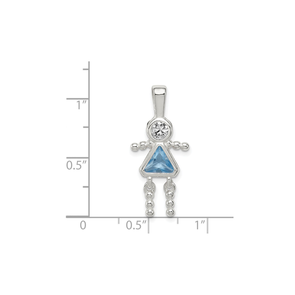 Sterling Silver Mother Pendant with Synthetic Birthstone and Glass Accents, Female Figure Design