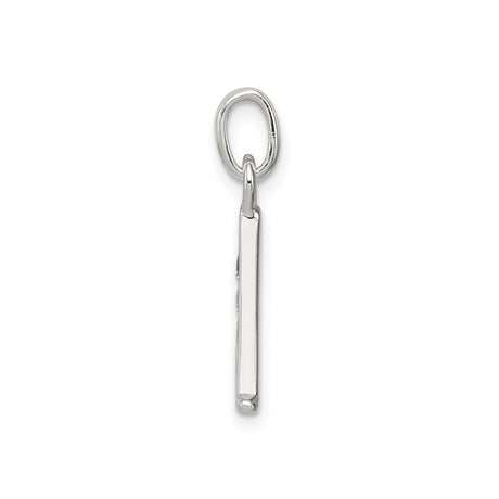 Sterling Silver Letter A Pendant with Cubic Zirconia, Dainty Initial Charm for Necklace or Bracelet