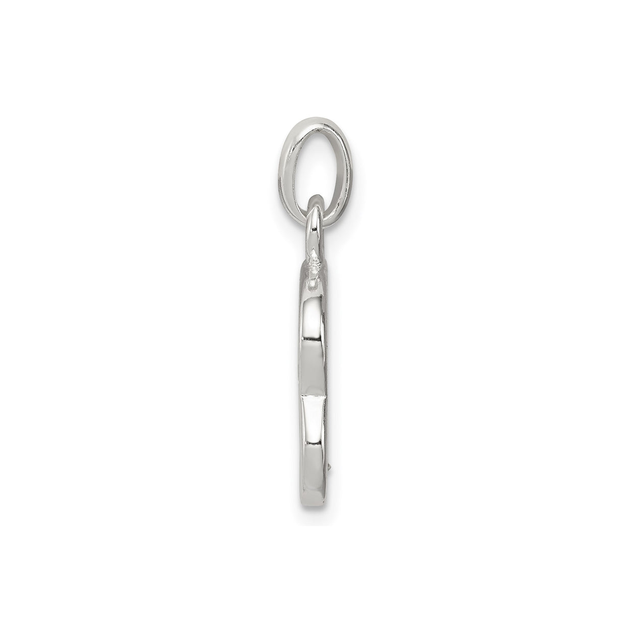 Sterling Silver Letter B Pendant with Cubic Zirconia, Dainty Alphabet Charm