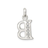 Sterling Silver Letter B Pendant with Cubic Zirconia, Dainty Alphabet Charm