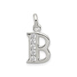 Sterling Silver Letter B Pendant with Cubic Zirconia, Dainty Alphabet Charm