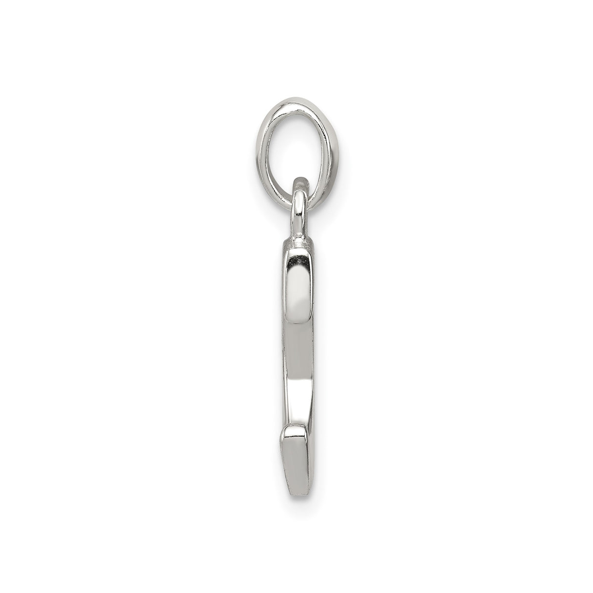 Sterling Silver Initial C Pendant with Cubic Zirconia, Dainty Alphabet Letter Charm for Women