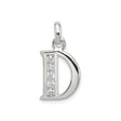 Sterling Silver Letter D Pendant Charm with Cubic Zirconia Stones, Dainty Monogram Style