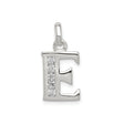 Sterling Silver E Pendant with Cubic Zirconia, Vertical Letter Charm for Women and Men