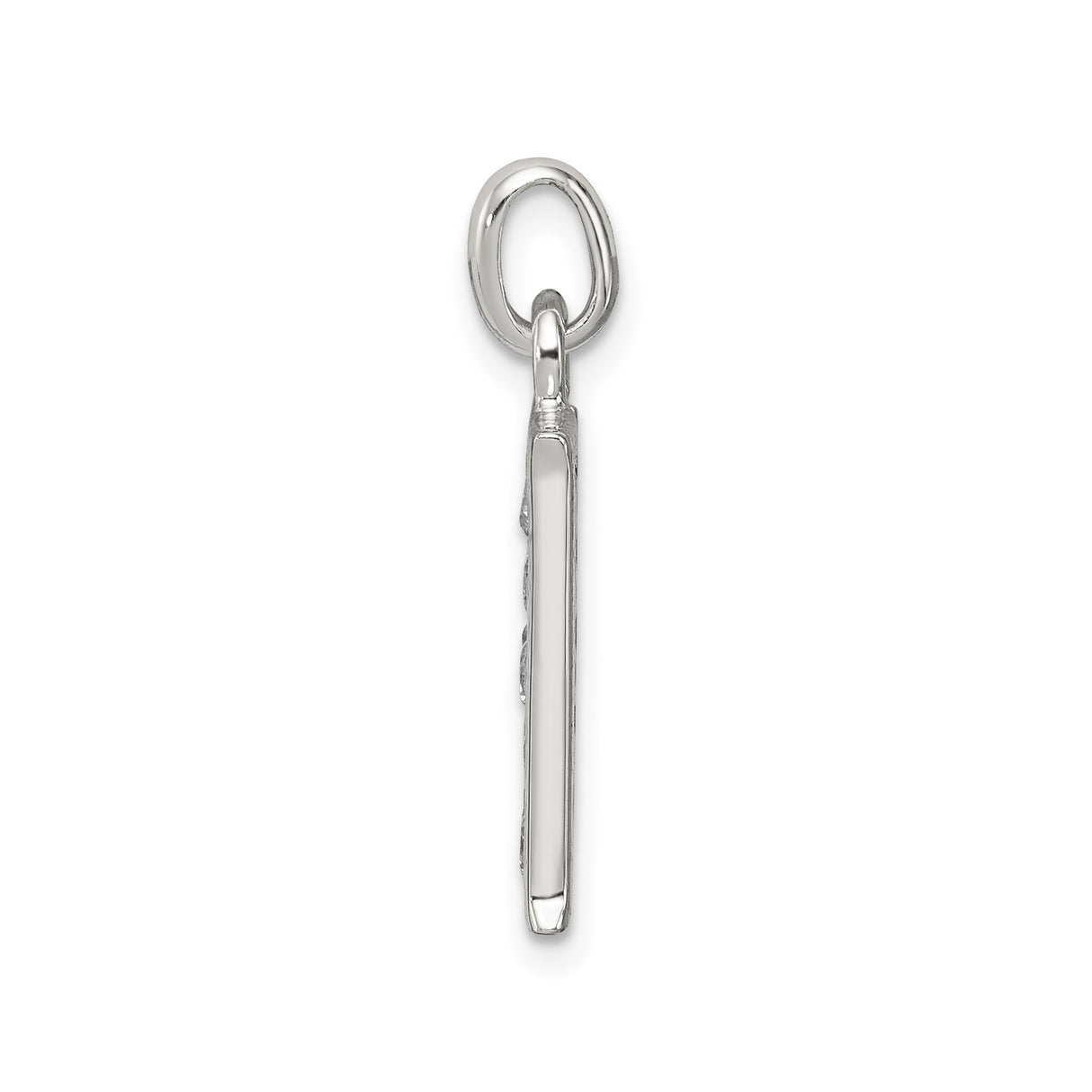 Sterling Silver H Initial Pendant with Cubic Zirconia, Alphabet Letter Charm for Women