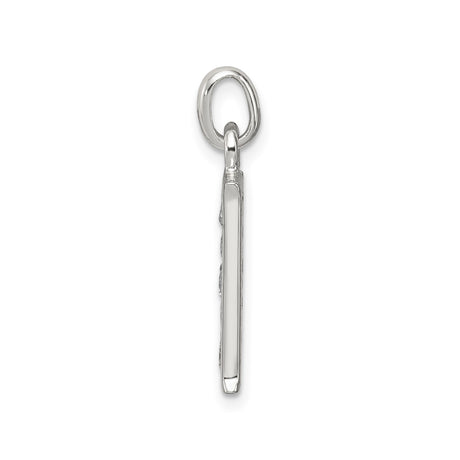 Sterling Silver H Initial Pendant with Cubic Zirconia, Alphabet Letter Charm for Women