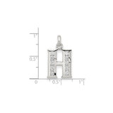 Sterling Silver H Initial Pendant with Cubic Zirconia, Alphabet Letter Charm for Women