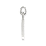 Sterling Silver Initial I Pendant with Cubic Zirconia, Modern Alphabet Letter Charm