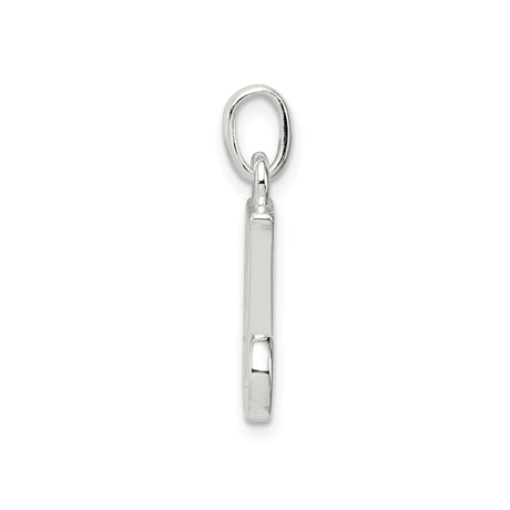 Sterling Silver Letter J Pendant with Cubic Zirconia, Initial Charm Jewelry
