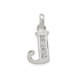 Sterling Silver Letter J Pendant with Cubic Zirconia, Initial Charm Jewelry