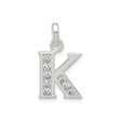 Sterling Silver K Initial Pendant with Cubic Zirconia, Dainty Letter Charm Jewelry