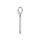 Sterling Silver Letter L Pendant with Cubic Zirconia, Polished Initial Charm for Women