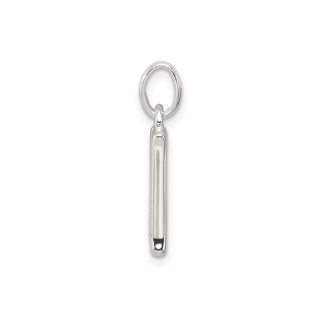 Sterling Silver Initial M Pendant with Cubic Zirconia, Modern Letter Charm for Women or Unisex Wear
