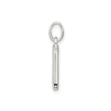 Sterling Silver Initial M Pendant with Cubic Zirconia, Modern Letter Charm for Women or Unisex Wear