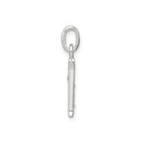 Sterling Silver Initial N Pendant with Cubic Zirconia, Polished Alphabet Letter Charm for Women