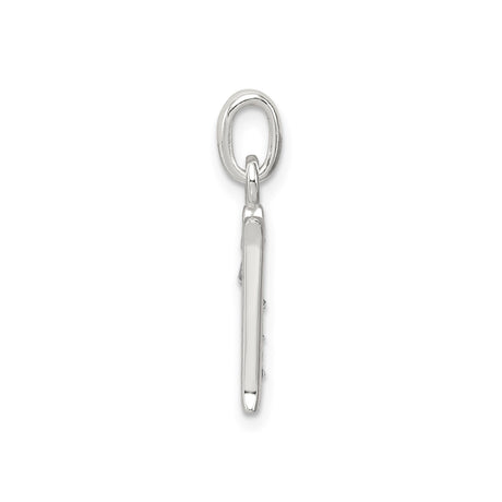 Sterling Silver Initial N Pendant with Cubic Zirconia, Polished Alphabet Letter Charm for Women