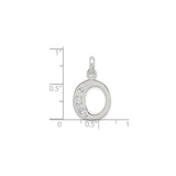 Sterling Silver Letter O Pendant with Cubic Zirconia, Modern Initial Charm for Women