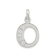 Sterling Silver Letter O Pendant with Cubic Zirconia, Modern Initial Charm for Women