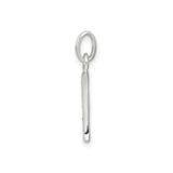 Sterling Silver Letter P Pendant Charm with Cubic Zirconia Accents