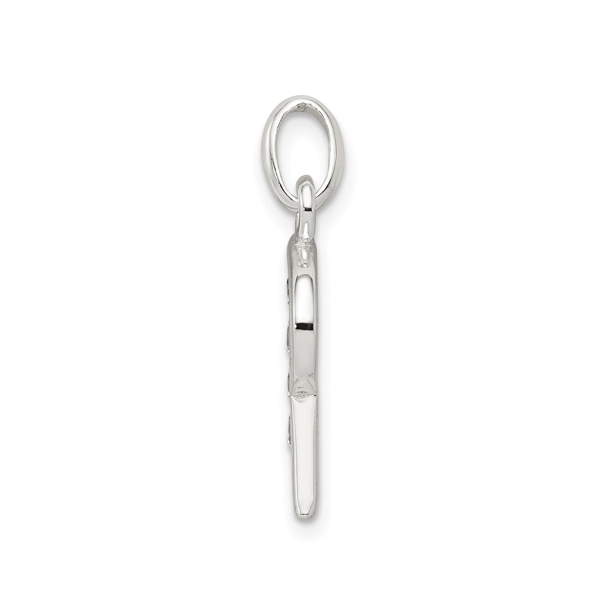 Sterling Silver R Pendant with Cubic Zirconia, Letter Charm, Dainty Monogram Jewelry