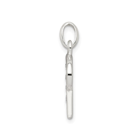 Sterling Silver R Pendant with Cubic Zirconia, Letter Charm, Dainty Monogram Jewelry