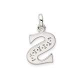 Sterling Silver Letter S Pendant with Cubic Zirconia, Dainty Initial Charm Jewelry