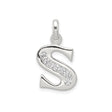 Sterling Silver Letter S Pendant with Cubic Zirconia, Dainty Initial Charm Jewelry