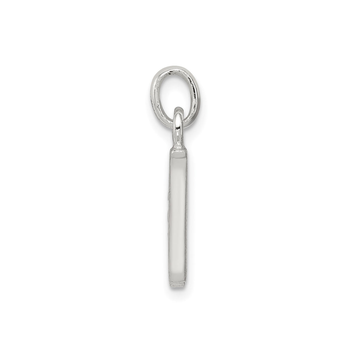 Sterling Silver Initial W Pendant with Cubic Zirconia, Block Letter Monogram Charm