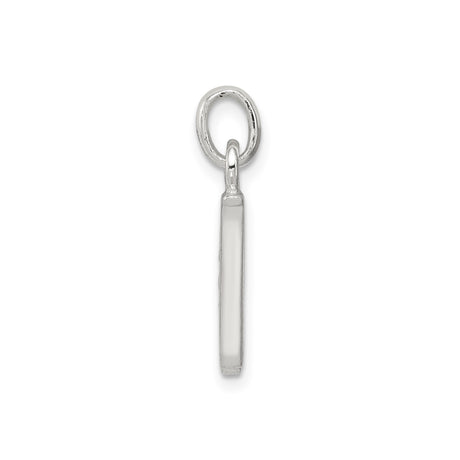 Sterling Silver Initial W Pendant with Cubic Zirconia, Block Letter Monogram Charm