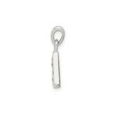 Sterling Silver Letter A Pendant with Cubic Zirconia, Initial Charm for Women