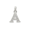 Sterling Silver Letter A Pendant with Cubic Zirconia, Initial Charm for Women