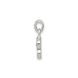 Sterling Silver Letter B Pendant Charm with Cubic Zirconia Accents