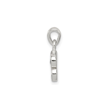 Sterling Silver Letter B Pendant Charm with Cubic Zirconia Accents
