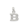 Sterling Silver Letter B Pendant Charm with Cubic Zirconia Accents