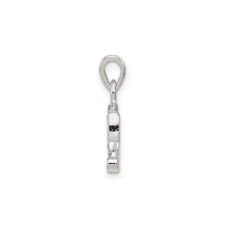 CZ Initial C Charm Pendant in Real 925 Sterling Silver