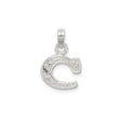 CZ Initial C Charm Pendant in Real 925 Sterling Silver