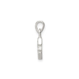 Sterling Silver Initial E Pendant with Cubic Zirconia, Block Letter Charm