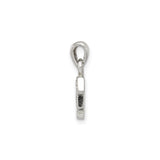 Sterling Silver Letter F Pendant Charm with Cubic Zirconia and Beaded Detailing