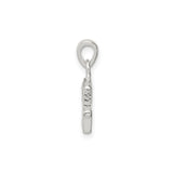 Sterling Silver Pendant with Cubic Zirconia, Beaded Edge, Polished Letter G Charm