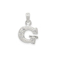 Sterling Silver Pendant with Cubic Zirconia, Beaded Edge, Polished Letter G Charm