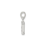 Sterling Silver Pendant with Cubic Zirconia, Letter H Initial Charm, Dainty Alphabet Jewelry