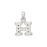 Sterling Silver Pendant with Cubic Zirconia, Letter H Initial Charm, Dainty Alphabet Jewelry